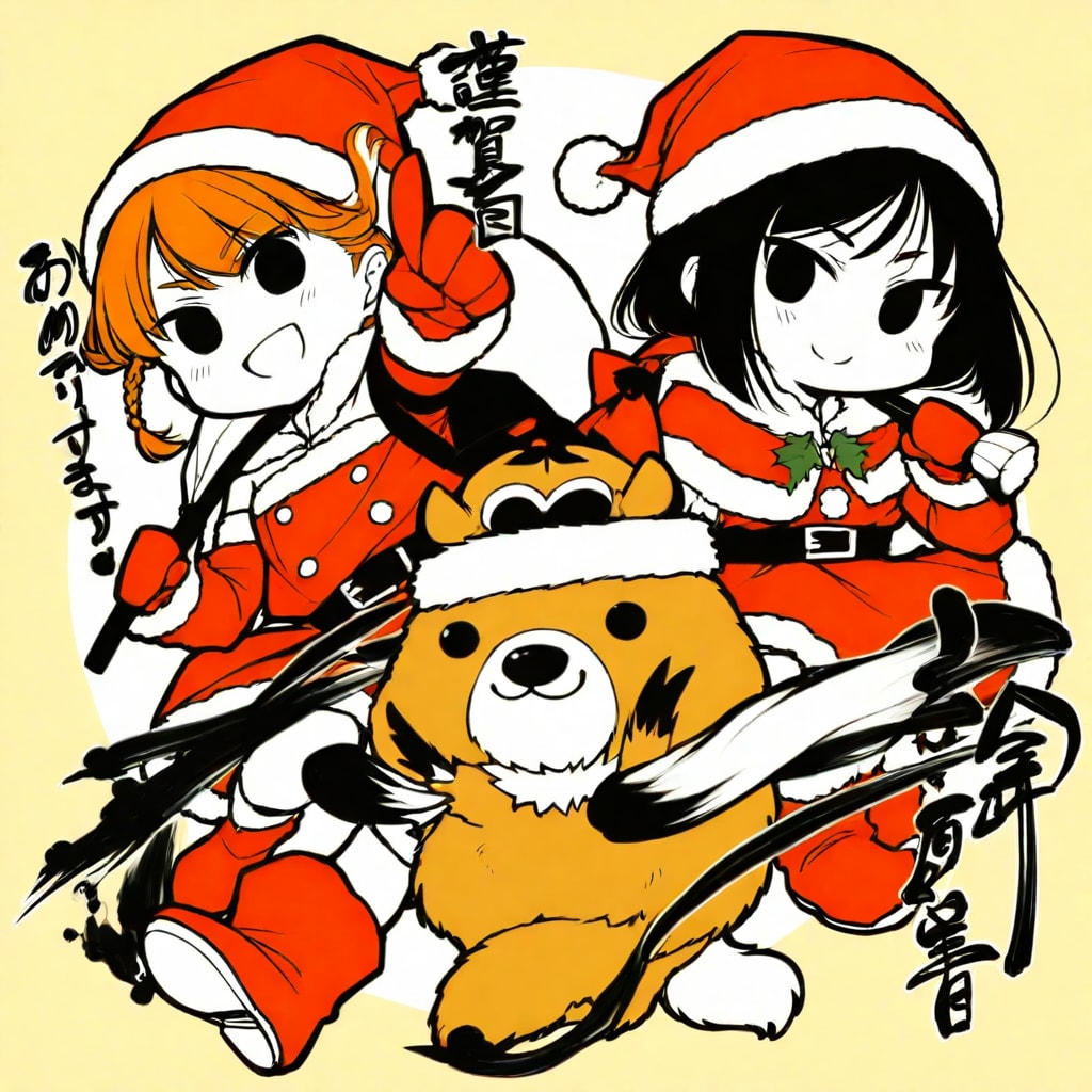 サンタガールズと謎の動物 | の人気AIイラスト・グラビア