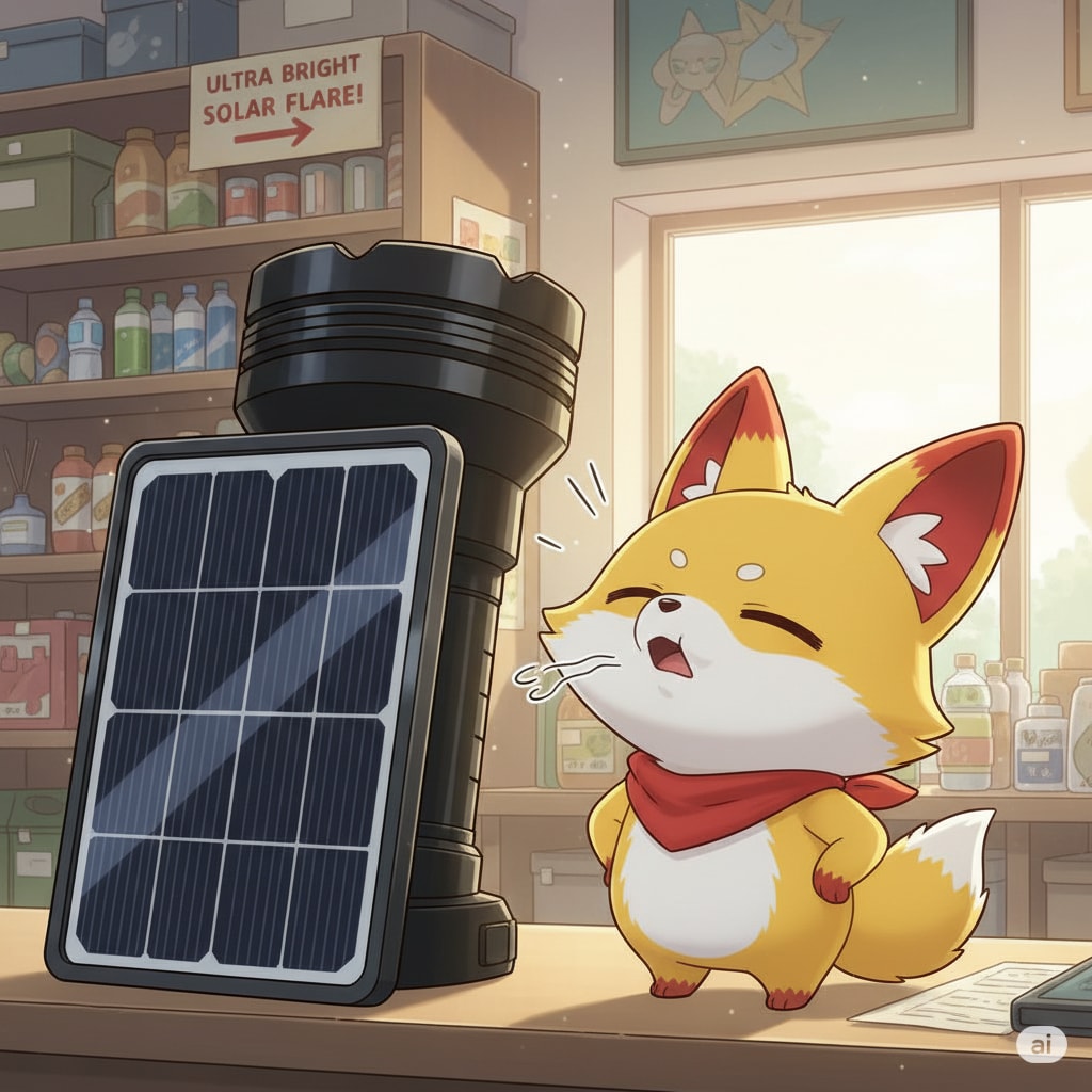 太陽光専用懐中電灯（500円商品）