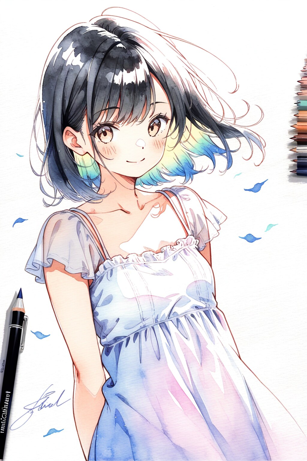 色鉛筆の少女 | の人気AIイラスト・グラビア