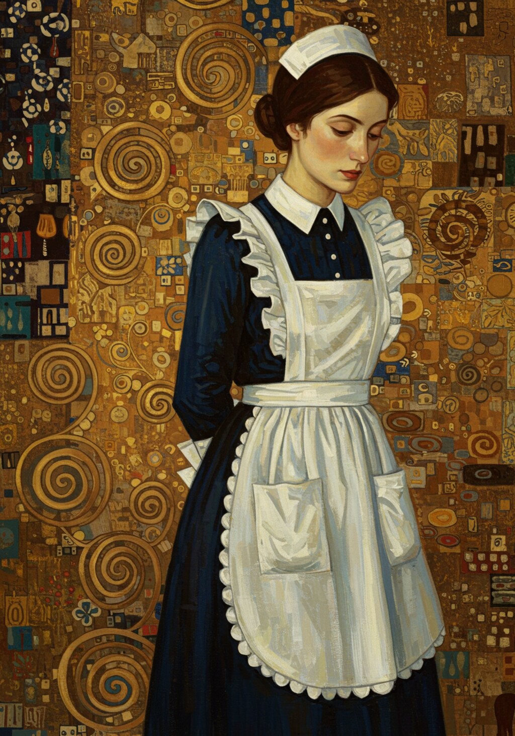 メイドさん（クリムト風味）　250607