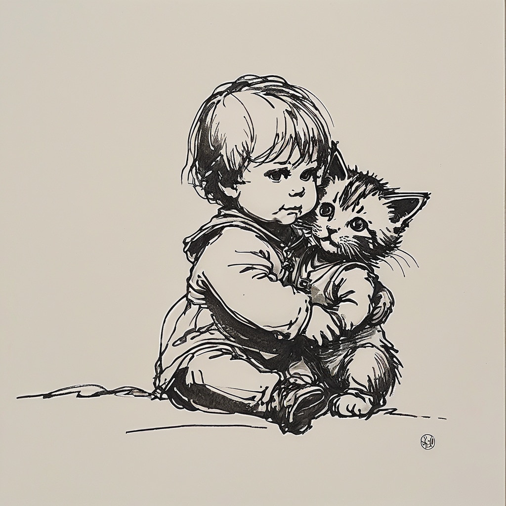 少女と猫