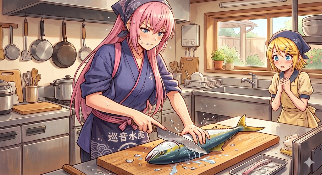 今夜はルカさんがブリをご馳走してくれるようです🐟️