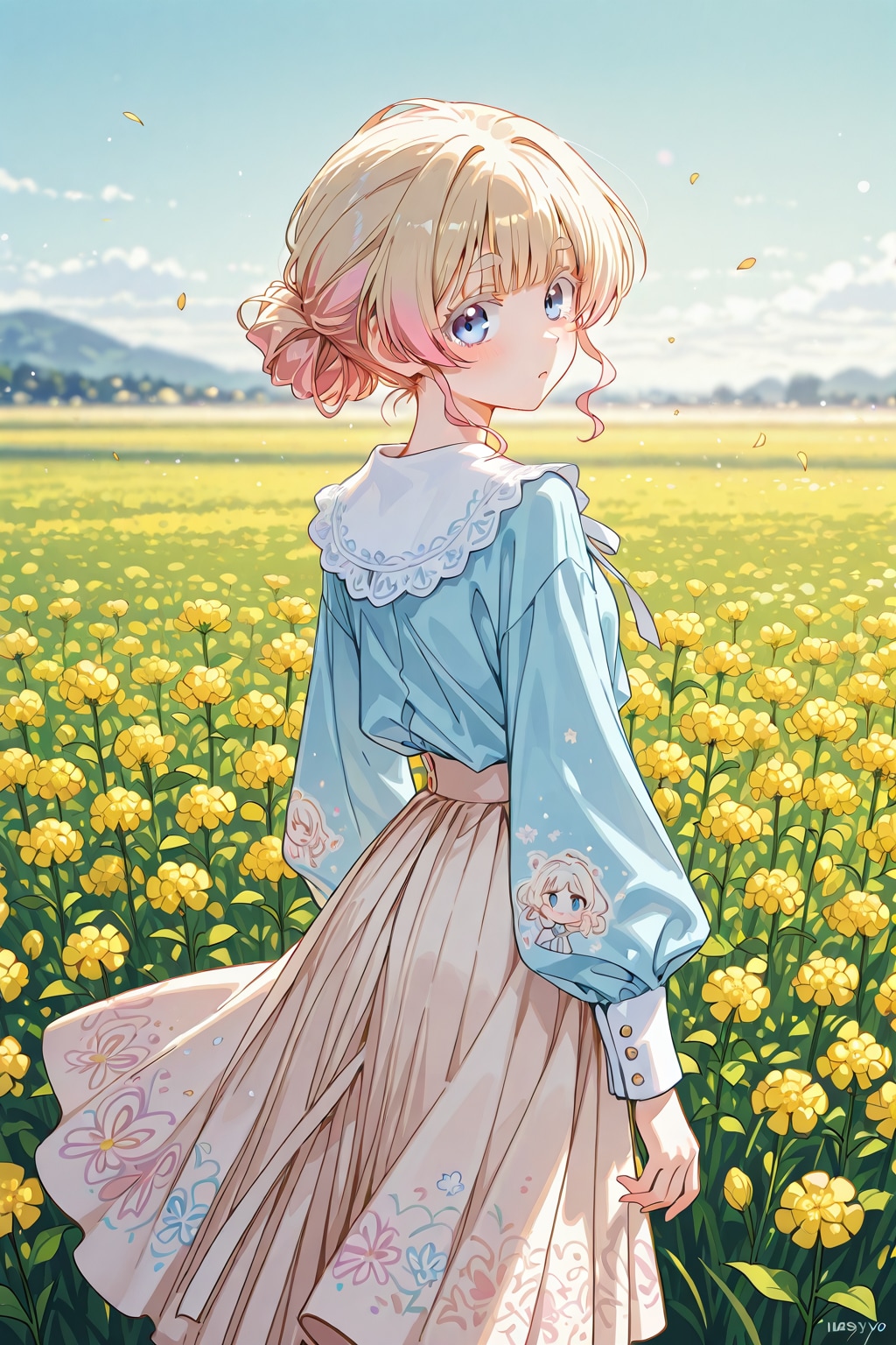 ミディアム丈の結髪