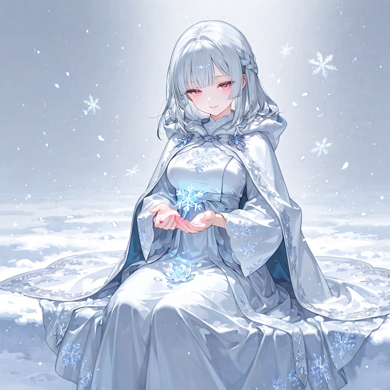 雪の精霊と雪の花