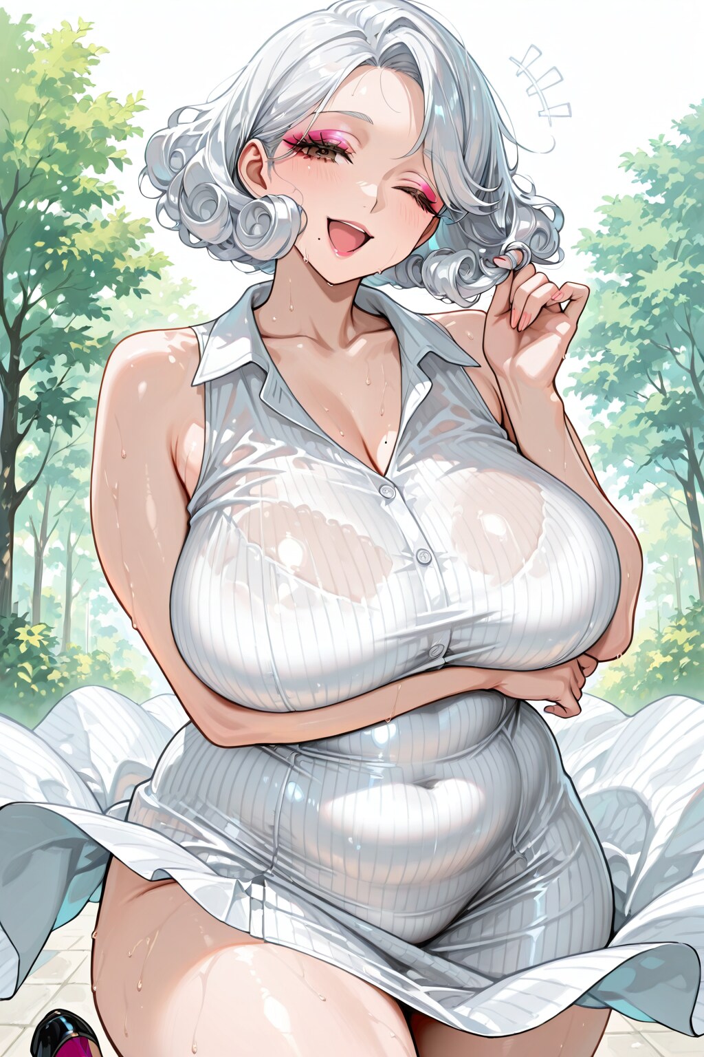 グレーヘアポッチャリ巨乳オバサン（仮名）私服姿（予定）