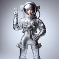 銀色宇宙服の美少女 12枚目