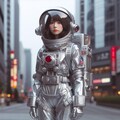 銀色宇宙服の美少女 10枚目