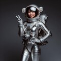 銀色宇宙服の美少女 6枚目