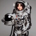 銀色宇宙服の美少女 2枚目