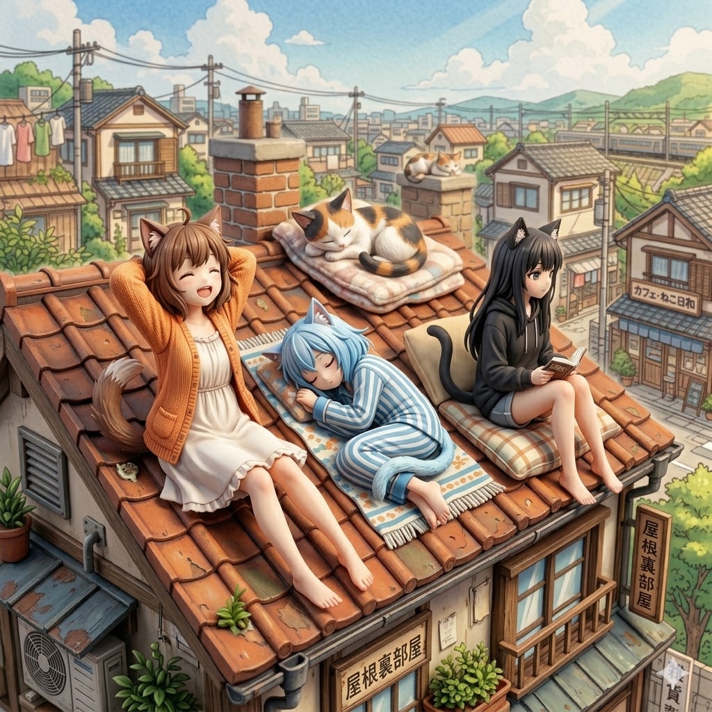 [3セット] 「ネコ娘たちと過ごす、気ままな町の日々」がついにフィギュア化！あの愛らしい3匹があなたの手元に！好きな角度から眺めて存分に愛でよう！（ケモ耳ラプソディ１１５）