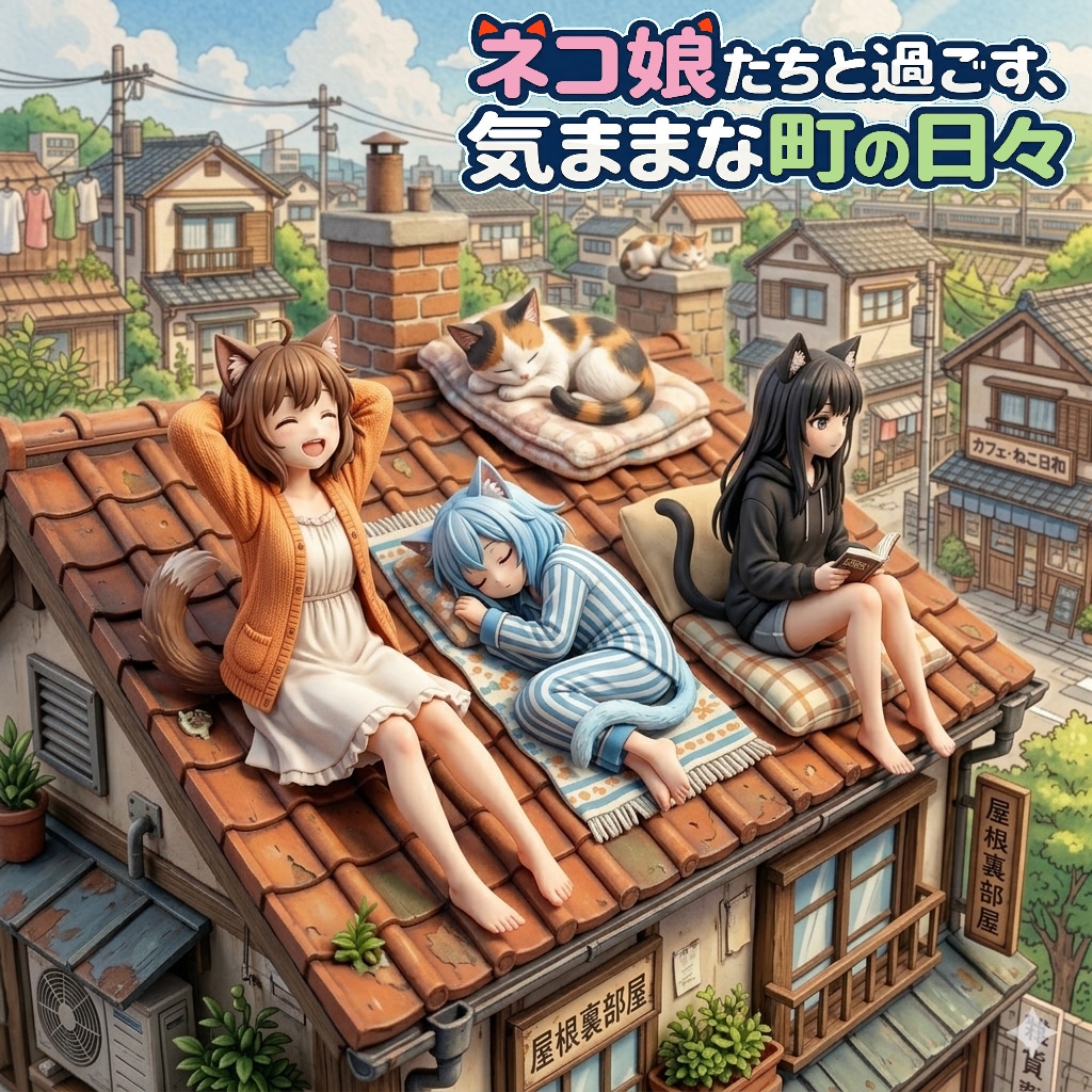 [3セット] 「ネコ娘たちと過ごす、気ままな町の日々」がついにフィギュア化！あの愛らしい3匹があなたの手元に！好きな角度から眺めて存分に愛でよう！（ケモ耳ラプソディ１１５）