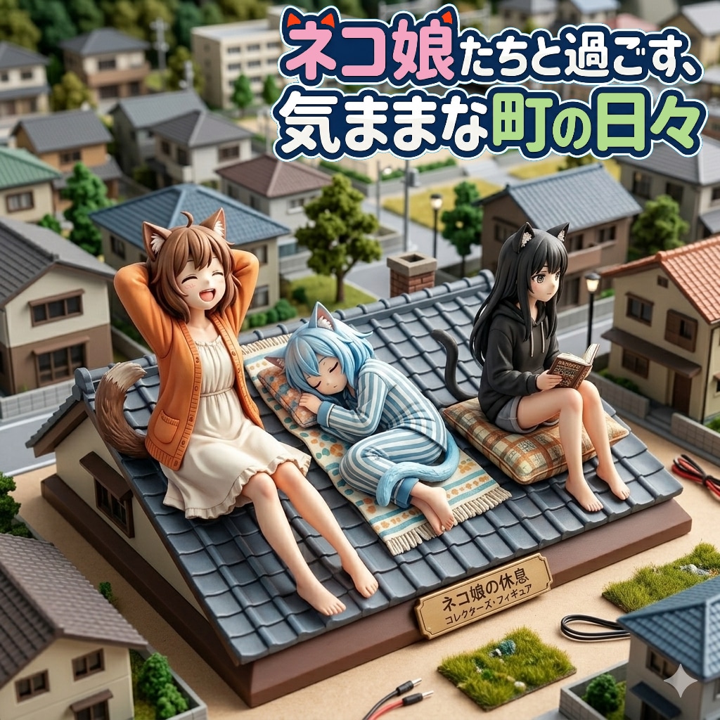 [3セット] 「ネコ娘たちと過ごす、気ままな町の日々」がついにフィギュア化！あの愛らしい3匹があなたの手元に！好きな角度から眺めて存分に愛でよう！（ケモ耳ラプソディ１１５）