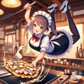 お好み焼きを焼く少女 (ウェイトレスの少女32) 9枚目