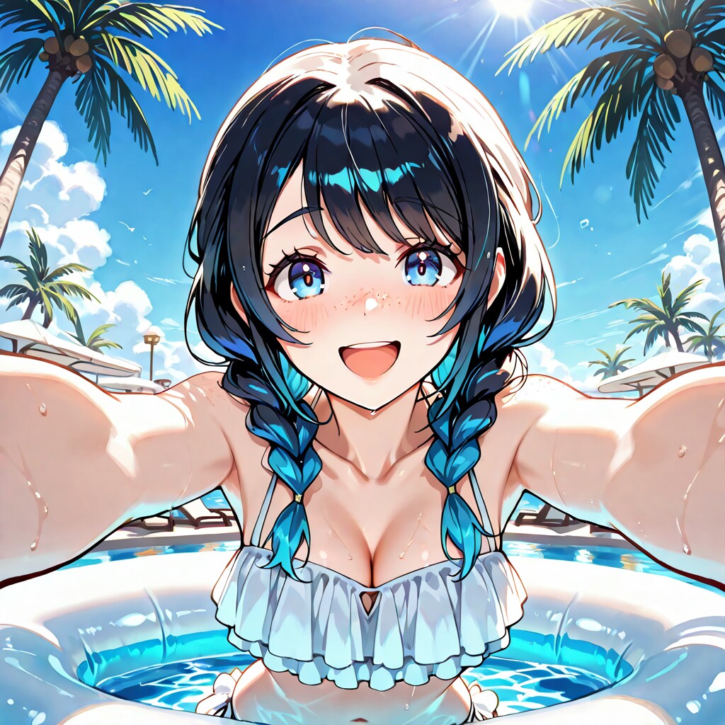 そばかす彼女とプールにて