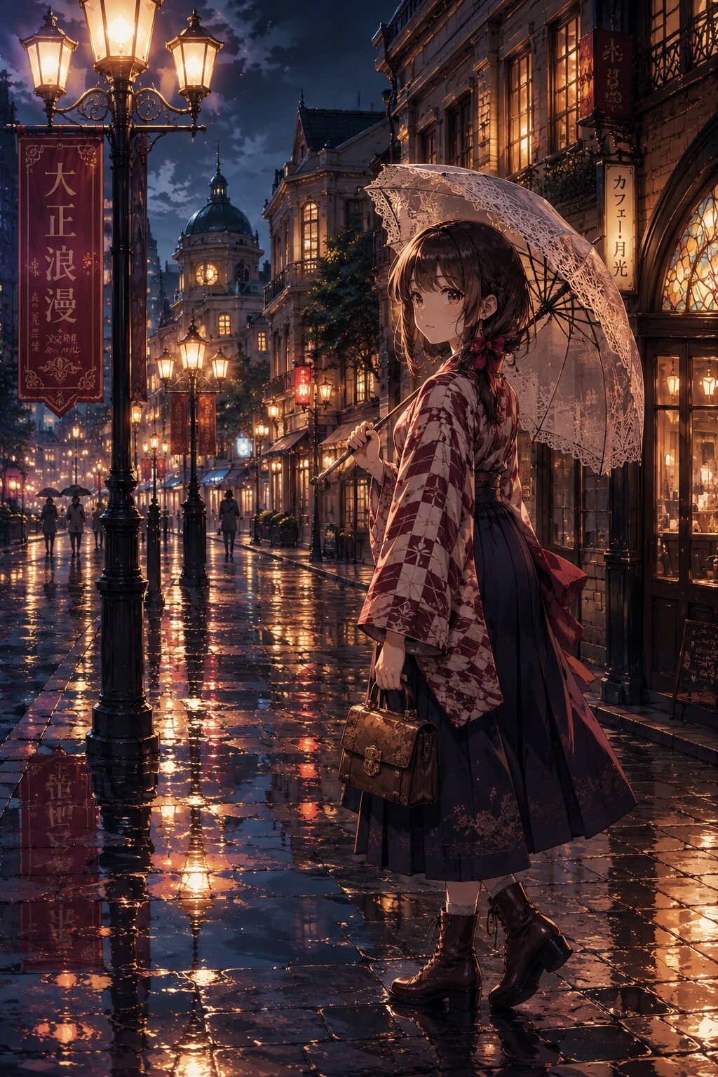 夜ノ街往くハイカラさん