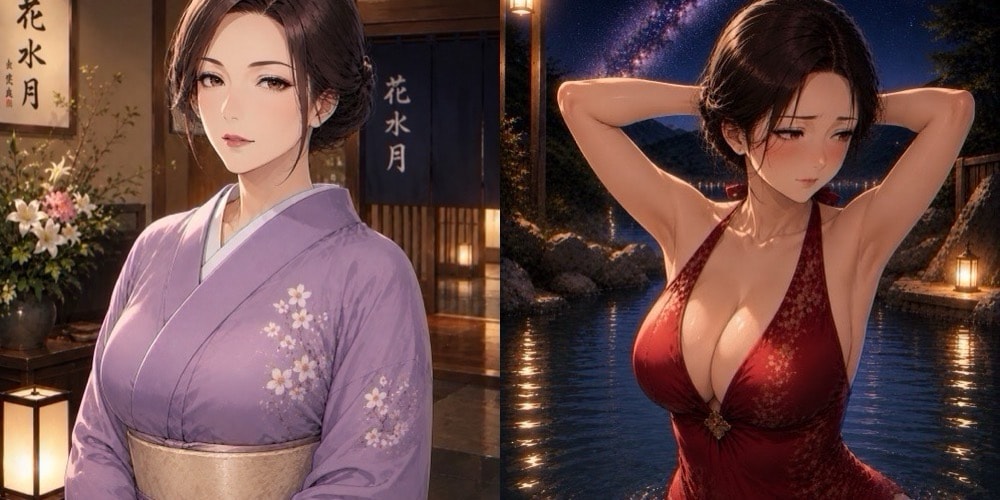 美人女将に脇を見せてもらう