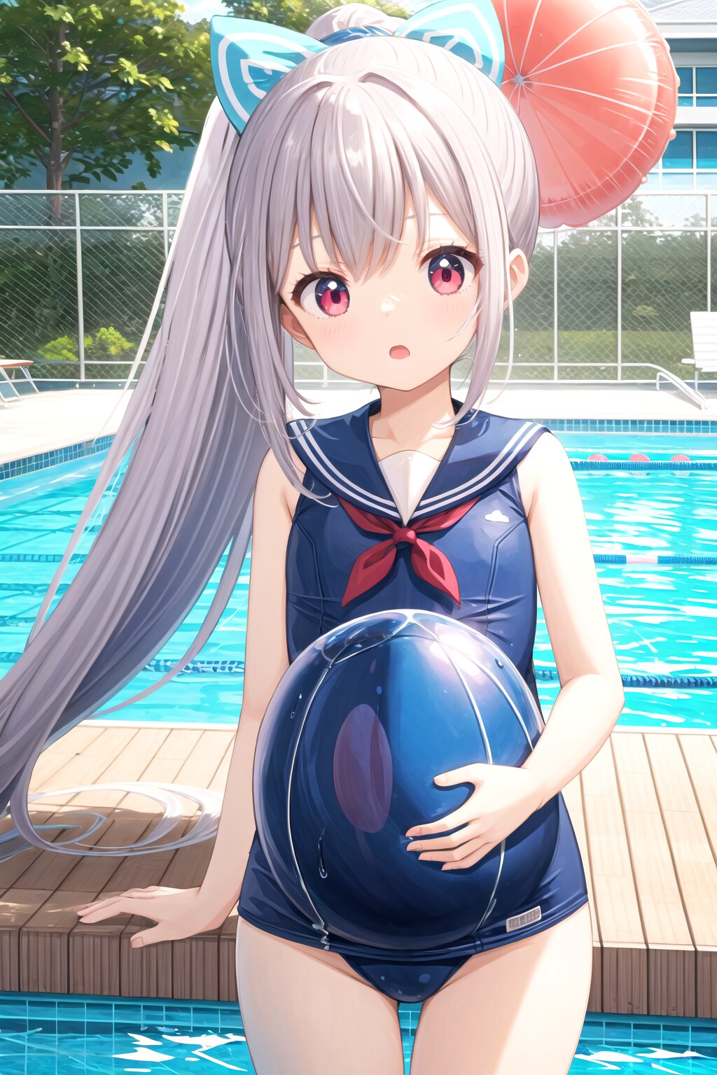 私の水着の中の風船がパンパンに膨らんで 妊婦さん♥️