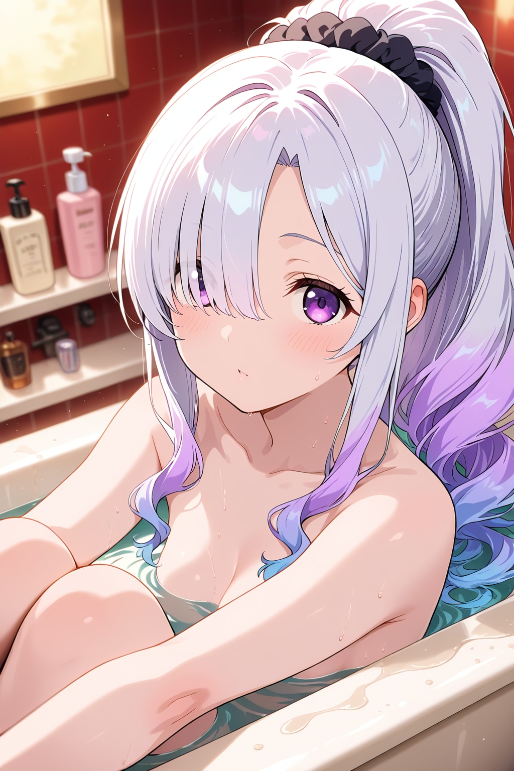 メカクレ薄紫髪ちゃん18（H）