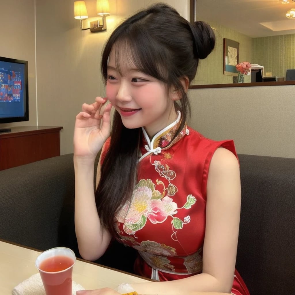 黒髪ロングで中華服の美女２７