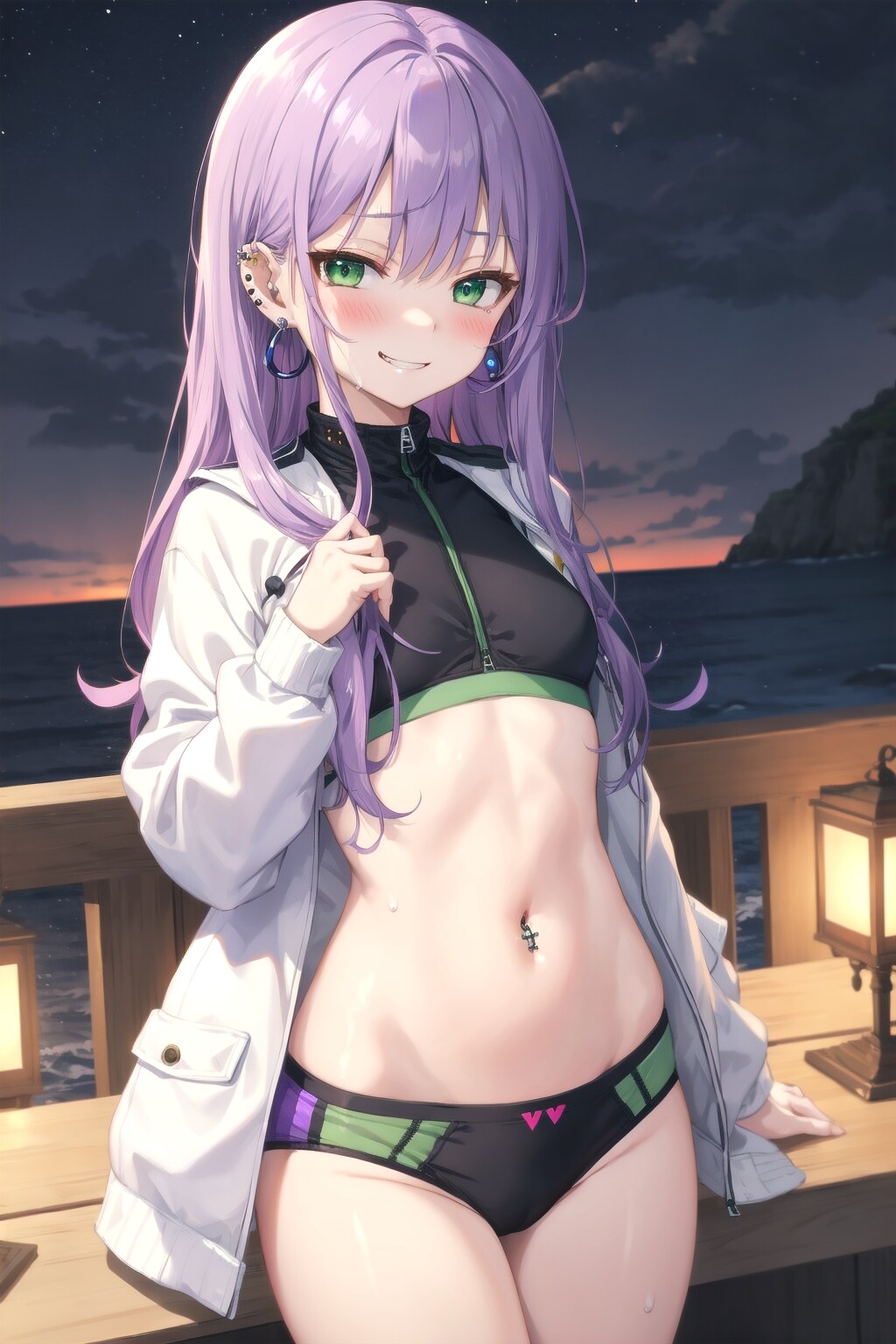 海で会った派手な娘がバイブで我慢できず本番