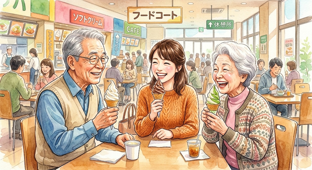 フードコートはソフトクリームの場