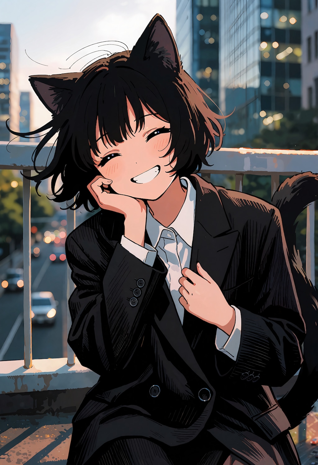 夕暮れの後輩猫ちゃん