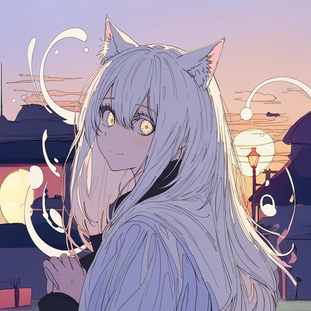 夕焼けニャンこ