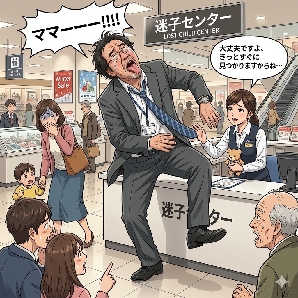 企画参加のおじさん、発見される