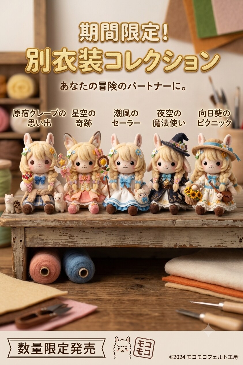 アルパカちゃん　期間限定！別衣装ぬいぐるみコレクション
