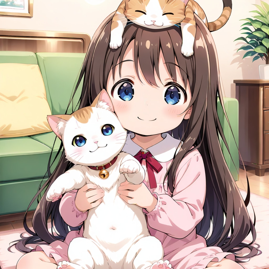 猫と小さな女の子