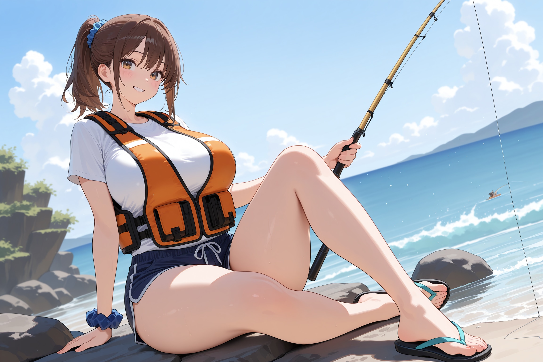 無人島で釣り