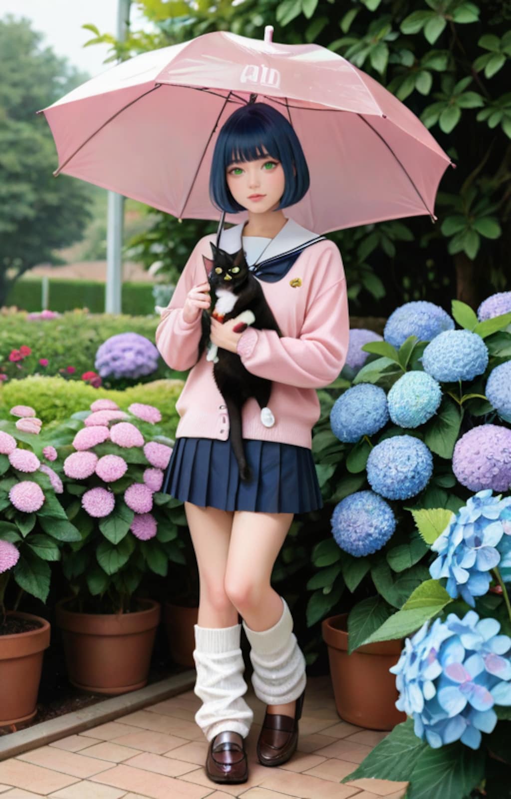 ネコと雨宿り