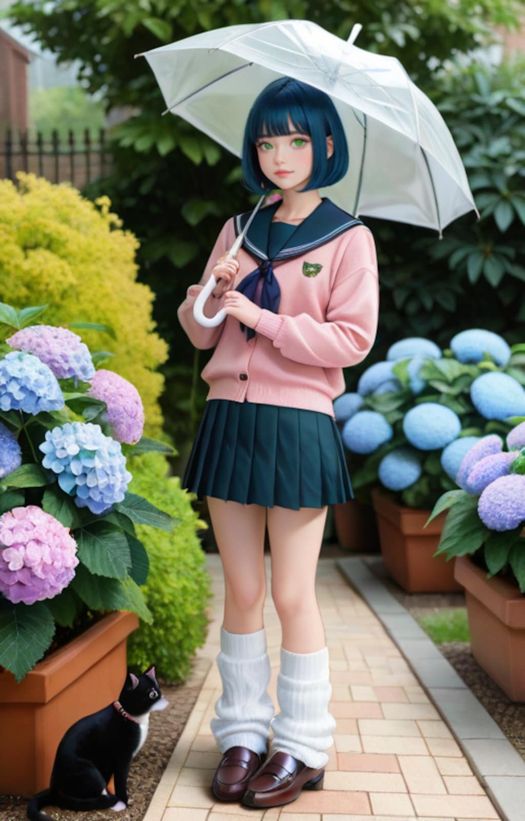 ネコと雨宿り