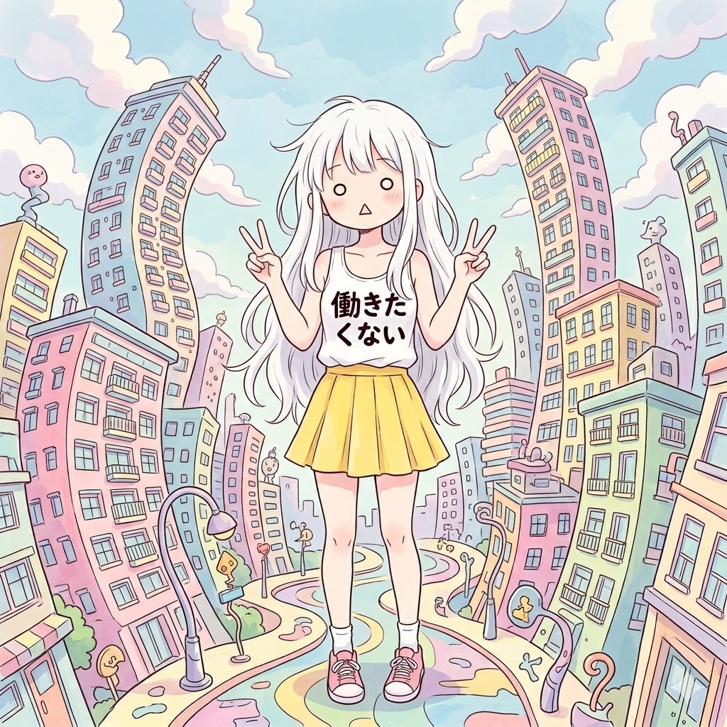 くねくねタワマンと白髪ちゃん | の人気AIイラスト・グラビア