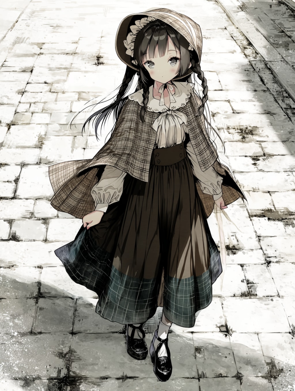 19世紀ヨーロッパ風　モノクロ肖像画