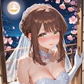 ウェディングドレスの心実と夜桜(ちちぷい版) 4枚目
