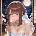 ウェディングドレスの心実と夜桜(ちちぷい版) 3枚目