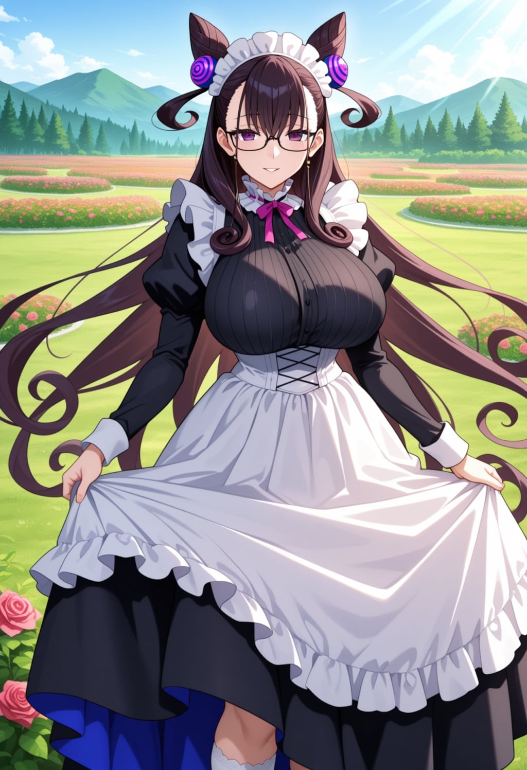 ロングスカートメイド等コスプレ文系人妻