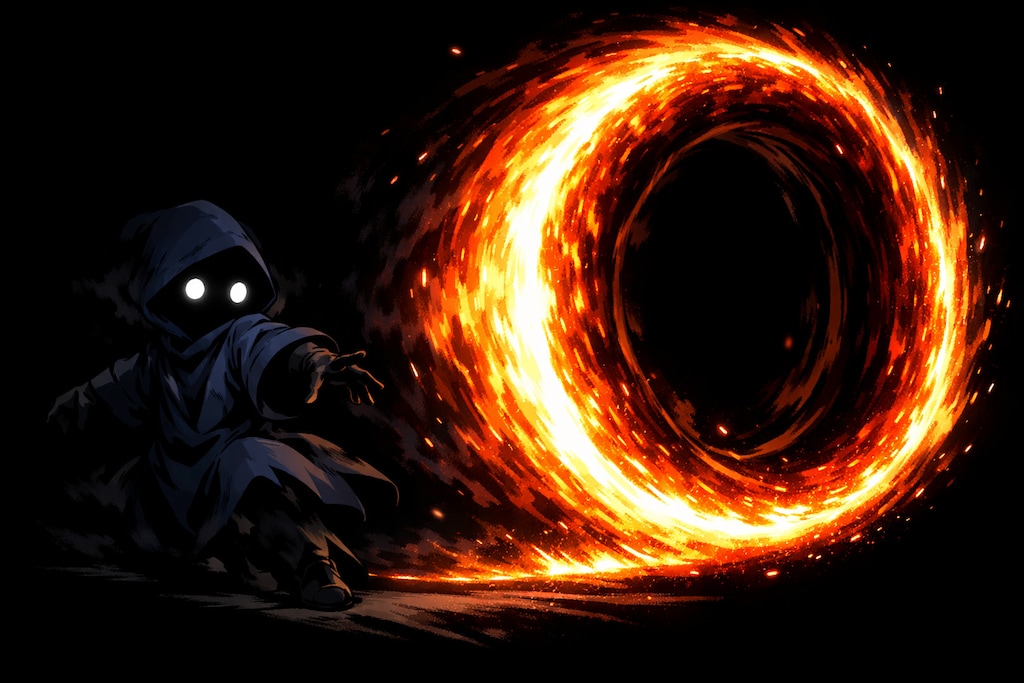 火遊びするクロ