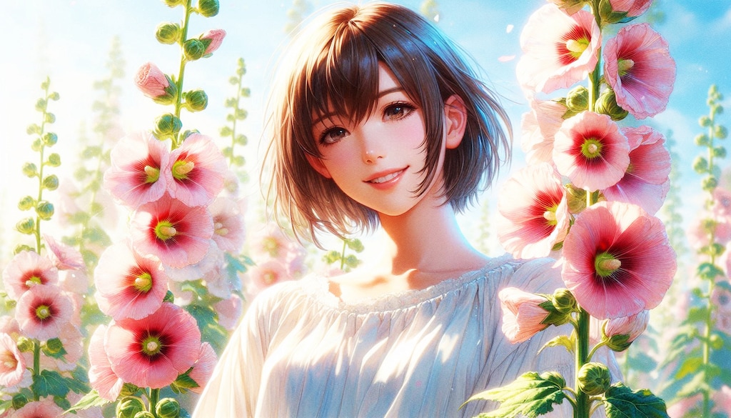 誕生花　0618 タチアオイ