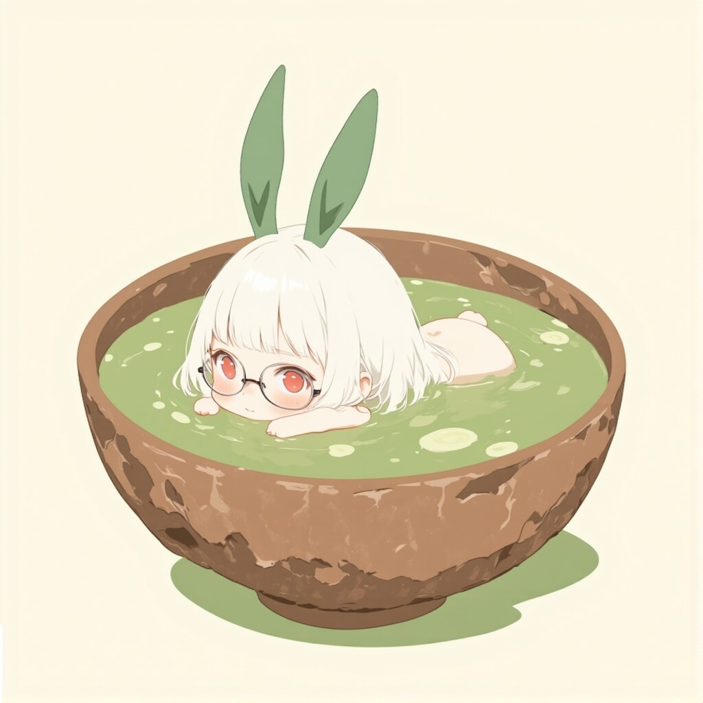 抹茶と眼鏡と雪うさぎ