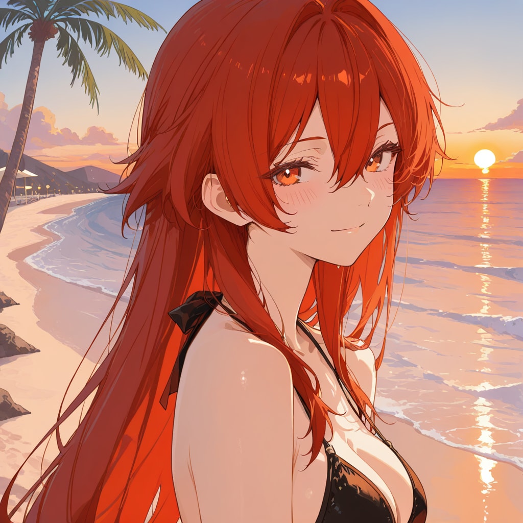 夕暮れの浜辺