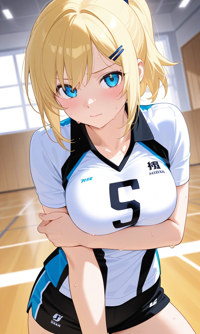 金髪ポニテユニフォーム