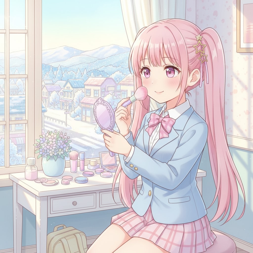 ももツイさん。朝メイク | の人気AIイラスト・グラビア