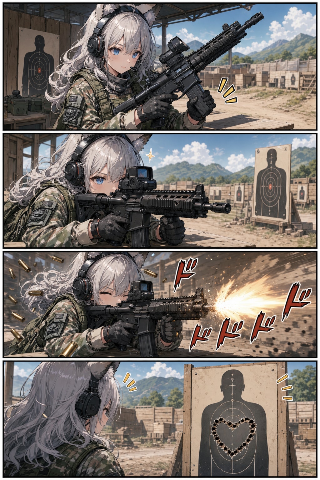 カモフラウルフちゃんのキュートな射撃🐺💥💥💥