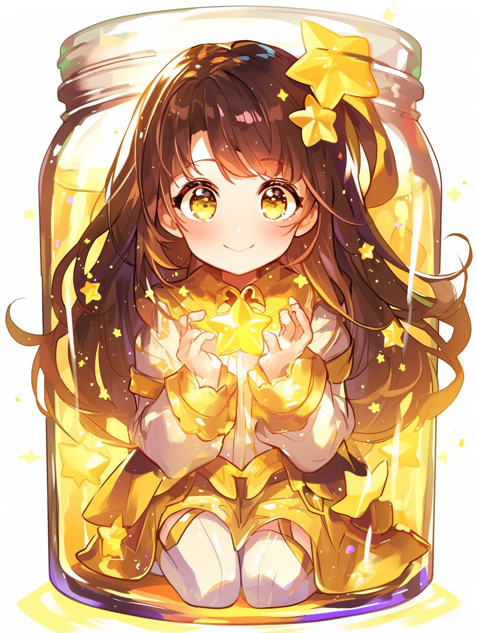 「瓶詰の少女」黄45 | の人気AIイラスト・グラビア