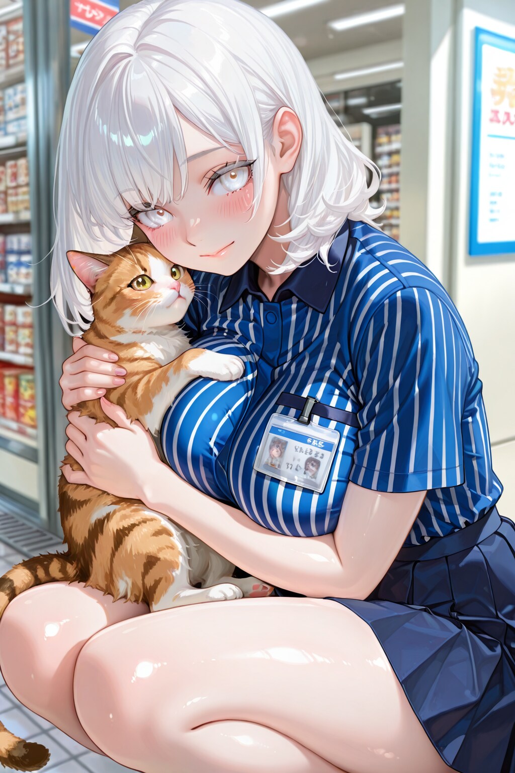 猫と真っ白お姉さん