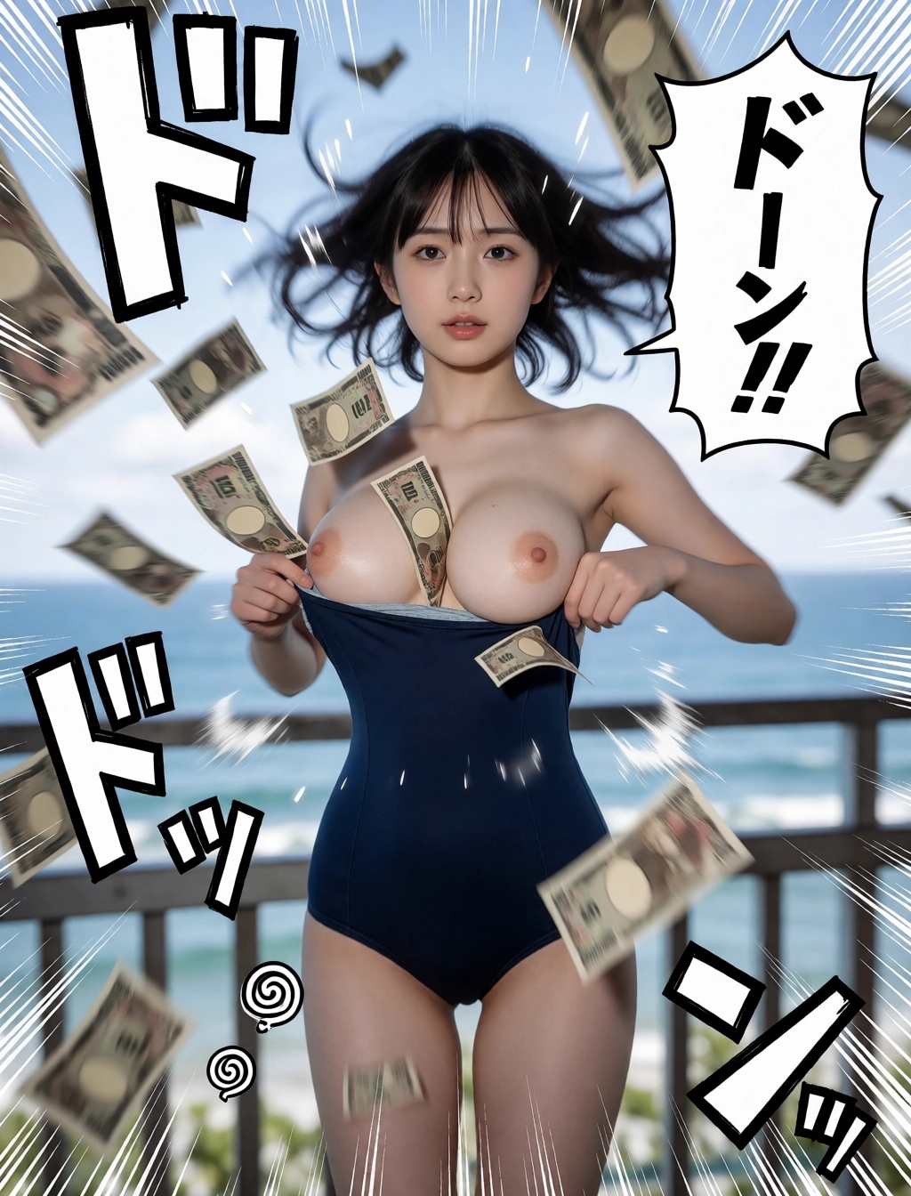 お金舞い散る胸