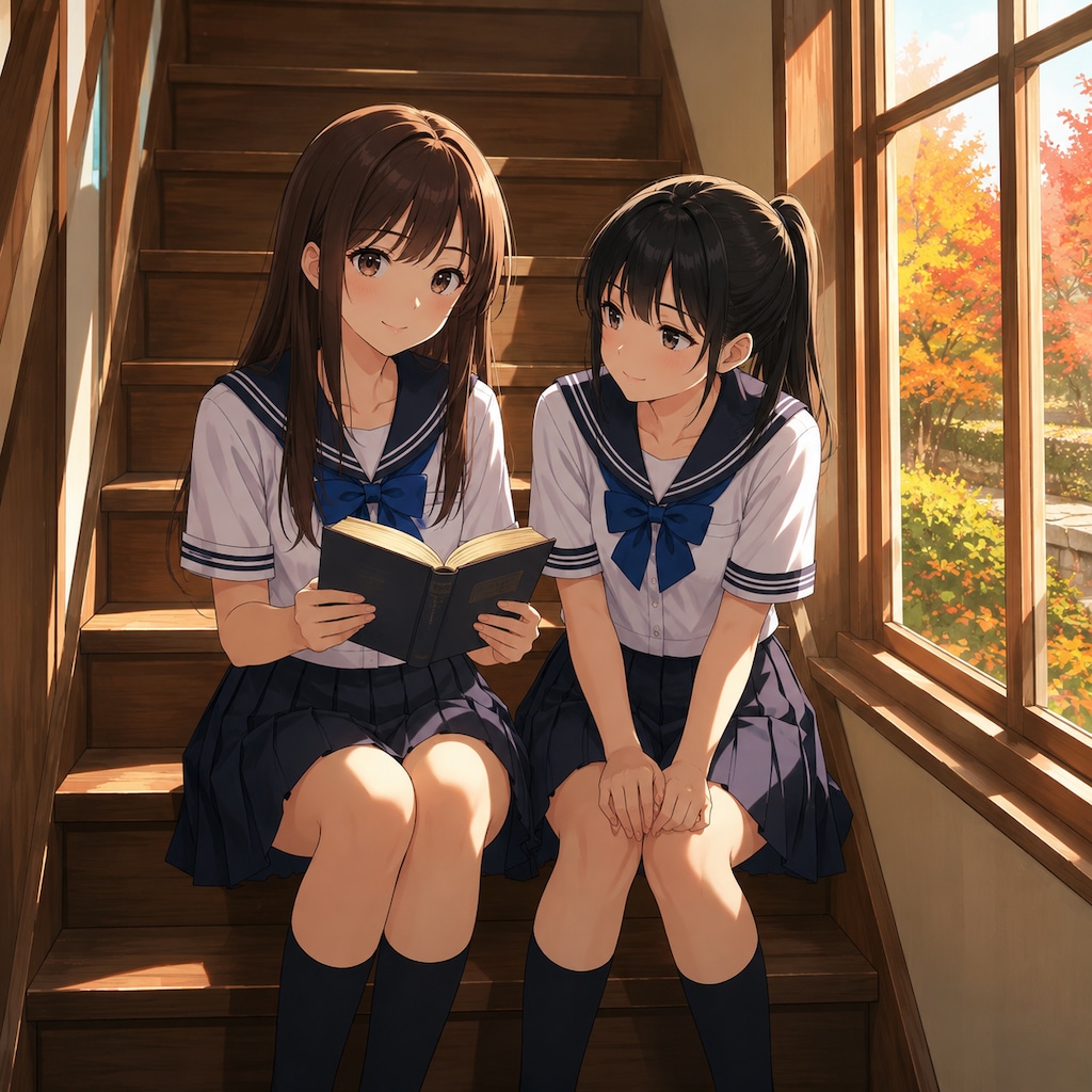 階段の少女