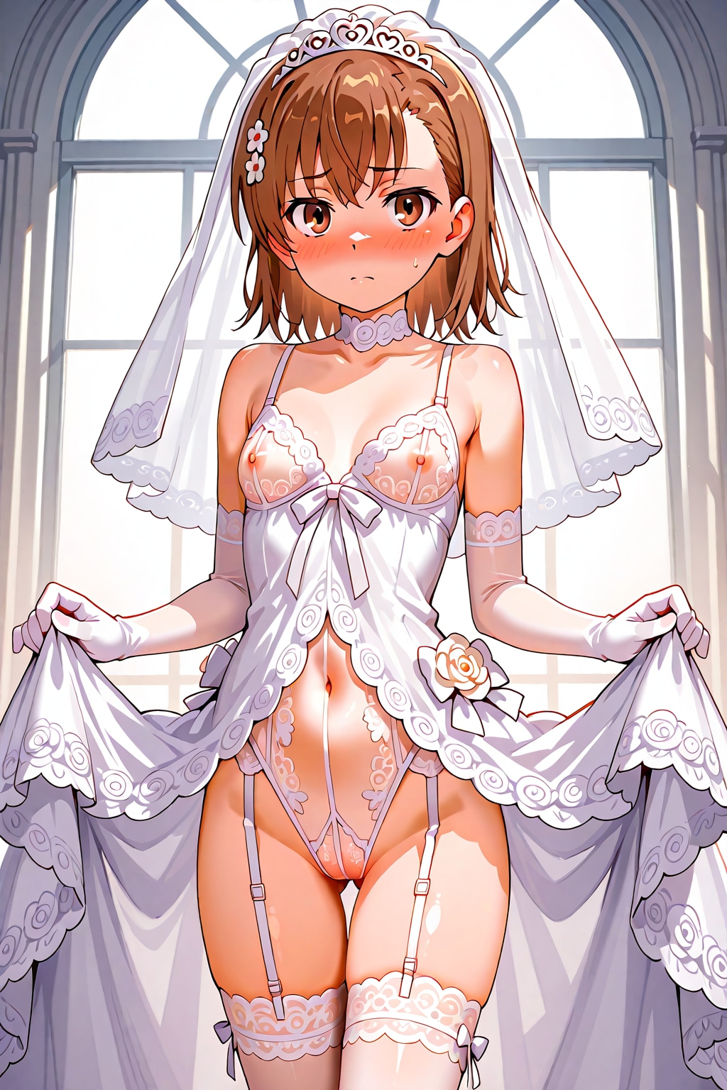 ミサカ妹のランジェリーウエディングドレス ② 「新婦の入場です 皆様 大きな拍手でお迎えくださいませー！」